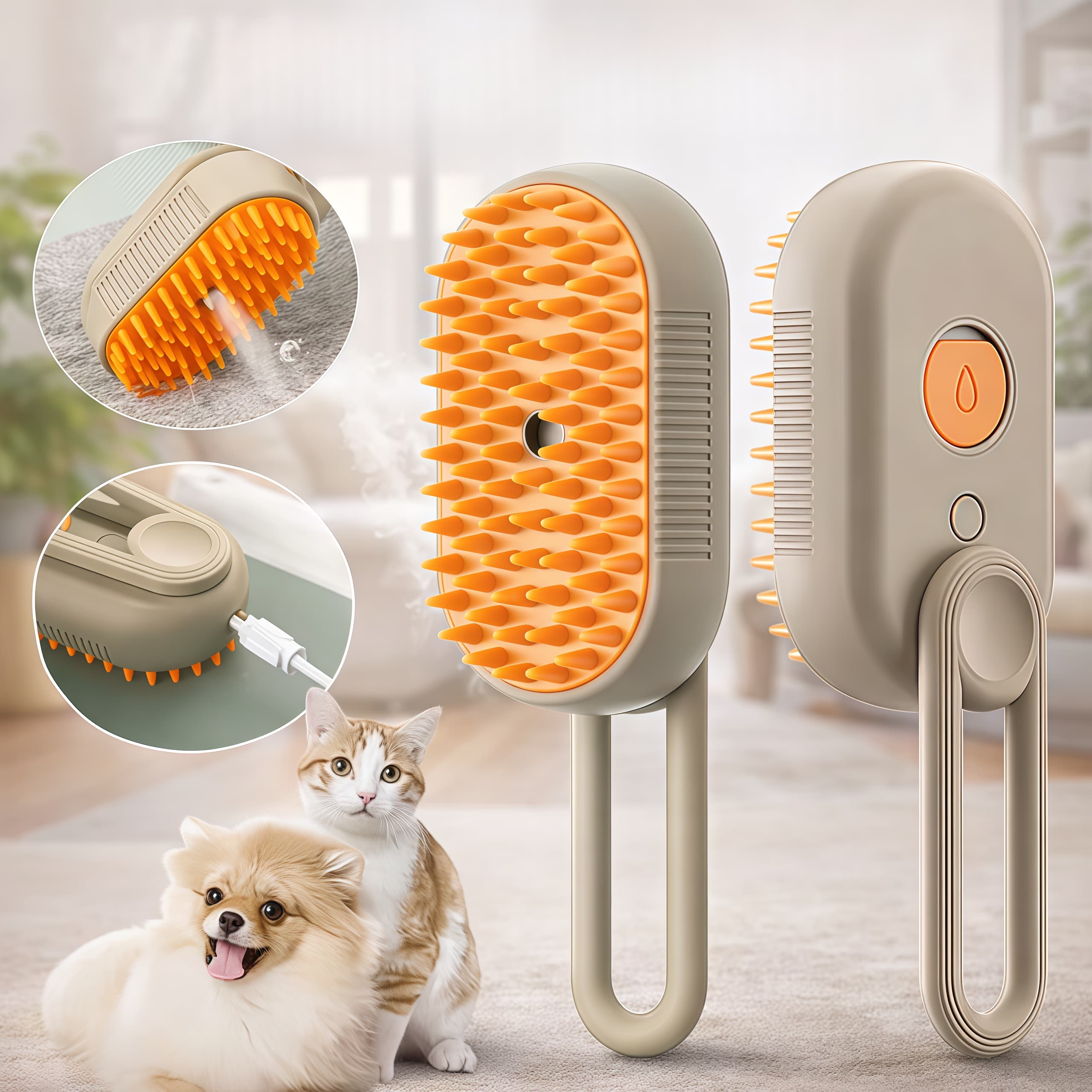 PetSpa – Nawilżająca Szczotka Parowa 2w1